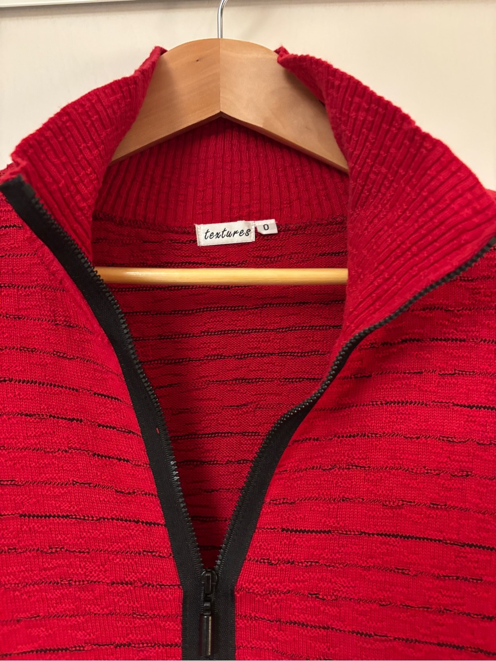 Womens Red Half-Zip Lagenlook Sweater Oversized Extra Large Relaxed Comfort 3D - Picture 5 of 10